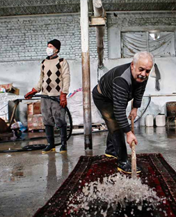 شستشوی سنتی قالی در قالیشویی باقرشهر 